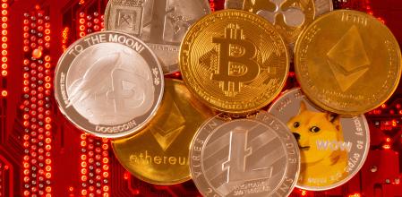 Tokens de bitcoin, ethereum, litecoin y dogecoin, el referente de las memecoin