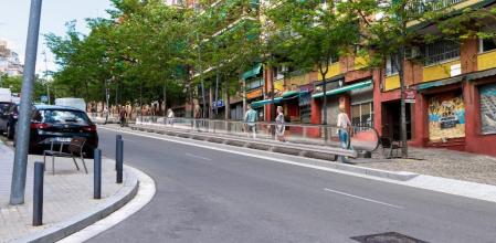 Recreación virtual de la rampa mecánica en la calle Juan Valera de Badalona