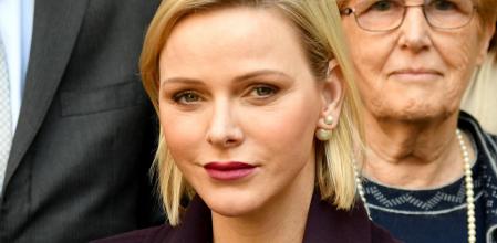 Princess Charlene of Monaco participates in the traditional Christmastree viewing  at Monaco's RedCross headquarters