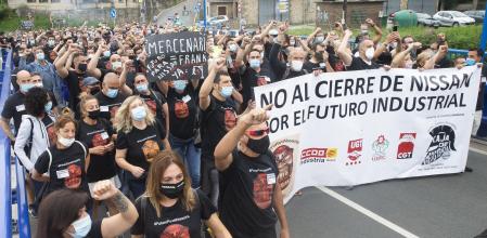 Protesta de la plantilla de Nissan el año pasado