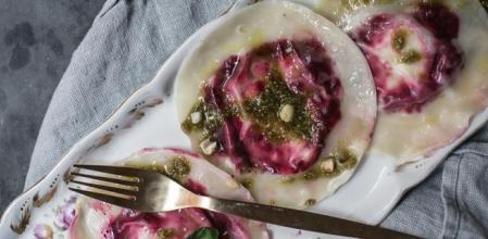 Ravioli de remolacha