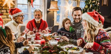 Comida familiar de Navidad.