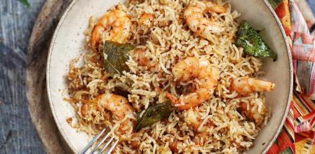 Arroz basmati con langostinos