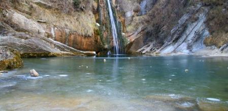 El Gorg del Salt de Borredà helado.