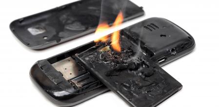 mobile phone battery explodes and caught on fire due to poor quality and overheat