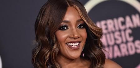 Singer Mickey Guyton at the American Music Awards (AMA) on Sunday, Nov. 21, 2021 in Los Angeles.