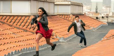 Escena de la pelícual 'Uncharted' por los tejados del palacio Victoria Eugenia en Barcelona