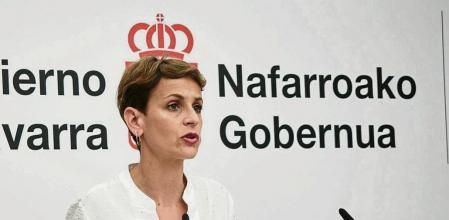 La presidenta de Navarra, María Chivite, en una rueda de prensa después de su reunión con el ministro de Inclusión, Seguridad Social y Migraciones, en el Palacio de Navarra, a 4 de febrero de 2022, en Pamplona, Navarra (España). El encuentro, donde han firmado un convenio de colaboración, forma parte de los actos que el ministro está realizando por la región. ESPAÑA;PAMPLONA;NAVARRA;IRUÑA;EUROPA PRESS;SANZ NIETO Eduardo Sanz / Europa Press 04/02/2022