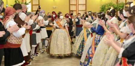 La Fallera Mayor de València, en el palacio de la Exposición, en un acto de este domingo 13 de febrero