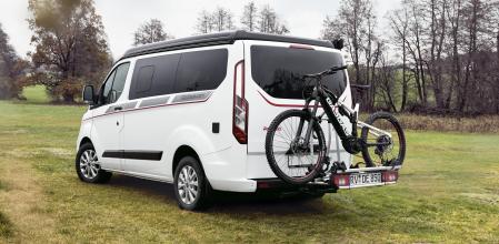 El modelo Globevan puede montar un portabicicletas trasero para llevar cómodamente las monturas a pedales&nbsp;