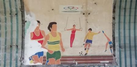 Imagen de los JJOO de Barcelona destapada en las obras de la L4.