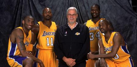 Los Angeles Lakers (2003-04): Kobe Bryant, Karl Malone, Phil Jackson, Shaquille O'Neal y Gary Payton