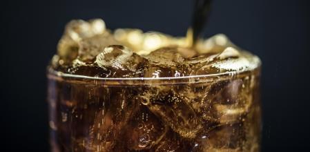 Fizzy cola drink macro shot