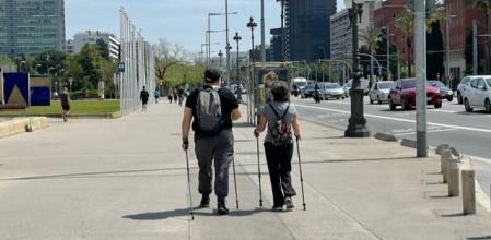 Marcha nórdica por la Diagonal.