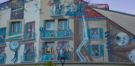 Mural Homenaje a los clásicos del cine en Cannes