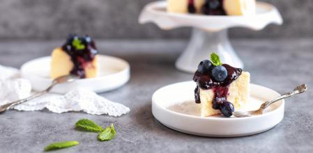 Tarta de queso de arándanos