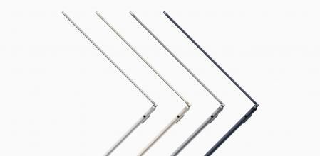 Perfil del MacBook Air en cuatro colores