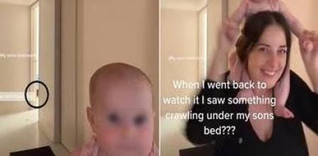 Graba un tierno vídeo con su bebé y descubre una sombra debajo de la cama que le aterroriza