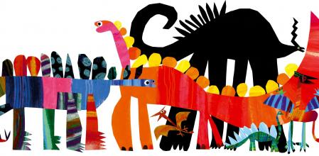 Detalle del libro 'Antes estaban los dinosaurios' de Gek Tesauro