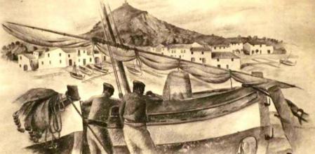 Francesc Fàbregas dibuja Blanes para el restaurante Las Calas.