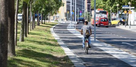 Así luce el nuevo carril bici entre Sant Adrià y Barcelona.