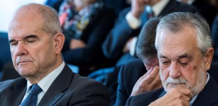 Manuel Chaves y José Antonio Griñán durante el juicio de los ERE