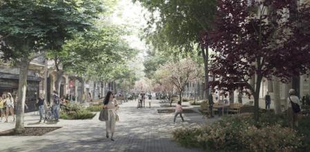 Recreación de uno de los cuatro futuros ejes verdes cuyas obras acaban de comenzar