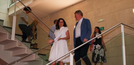 Ximo Puig y Aitana Mas han comparecido ante los medios una vez concluida la renuión que el Consell ha celebrado en Alcoi.