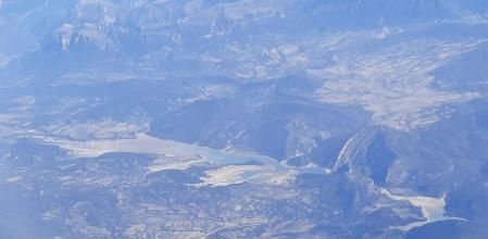 Sequía en los pantanos a vista de pájaro.