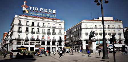 Edificio del conocido 'Tío Pepe', en la Plaza del Sol de Madrid