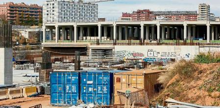 Obras de la nueva estación de la Sagrera