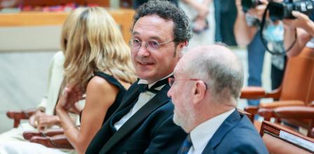 El Fiscal General del Estado, Álvaro García Ortiz, durante el acto de bienvenida que ha ofrecido con motivo de su toma de posesión, este lunes en la sede de la Fiscalía.