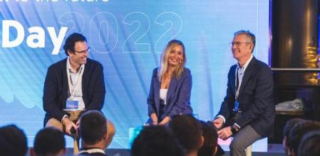 Jaime Barba, CEO de Idrica; Patricia Pastor, directora general de GoHub Ventures y Eugenio Calabuig, presidente de Global Omnium