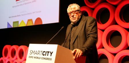 Antonio Balmón durante su intervención en el Smart City Expo