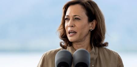 U.S. Vice President Kamala Harris delivers her remarks onboard the Philippines Coast Guard Ship BRP Teresa Magbanua, docked in Puerto Princesa, Palawan, Philippines, November 22, 2022. REUTERS/Eloisa Lopez