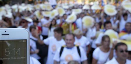 Las manifestaciones de la Diada –en la imagen, la de 2016– se emplearon para recopilar datos de miles de personas