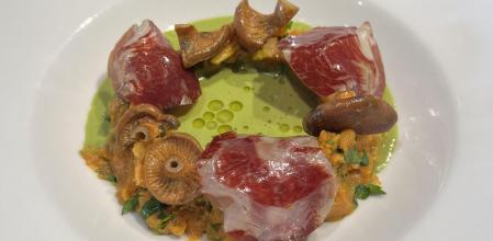 Crema de alcachofas con boniato y níscalos