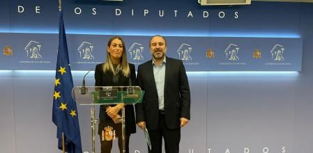 La portavoz de JxCat, Miriam Nogueras, y el diputado Josep Pagés, hoy en el Congreso.