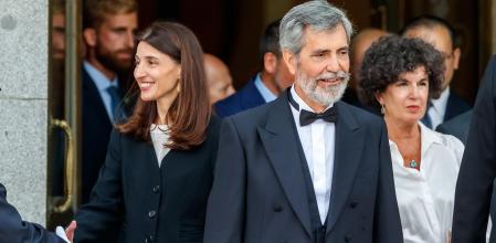 La ministra de Justicia, Pilar Llop, y Carlos Lesmes, que dimitió en octubre como presidente del Consejo General del Poder Judicial