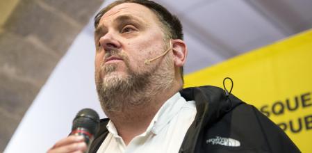 El presidente de ERC, Oriol Junqueras, durante el acto ‘Prou Repressió’ celebrado por ERC el pasado 29 de noviembre en Girona,