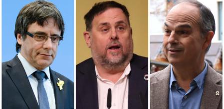 Carles Puigdemont, Oriol Junqueras y Jordi Turull, presidente, vicepresidente y conseller de la Generalitat en el 2017