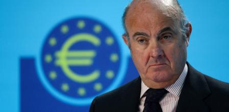 El vicepresidente del BCE, Luis de Guindos, en una conferencia de prensa en Frankfurt, Alemania