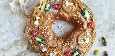 Roscón de Reyes con masa de chocolate