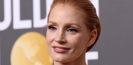 Jessica Chastain en la alfombra roja de los Globos de Oro