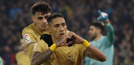 Raphinha anotó el primer gol de los blaugrana