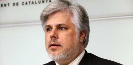 Albert Batet, este martes durante la rueda de prensa de Junts en el Parlament