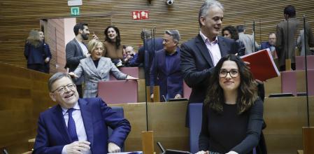 Ximo Puig, Héctor Illueca y Aitana Mas