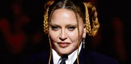 LOS ANGELES, CALIFORNIA - FEBRUARY 05: (FOR EDITORIAL USE ONLY) Madonna speaks onstage during the 65th GRAMMY Awards at Crypto.com Arena on February 05, 2023 in Los Angeles, California. Frazer Harrison/Getty Images/AFP (Photo by Frazer Harrison / GETTY IMAGES NORTH AMERICA / Getty Images via AFP)