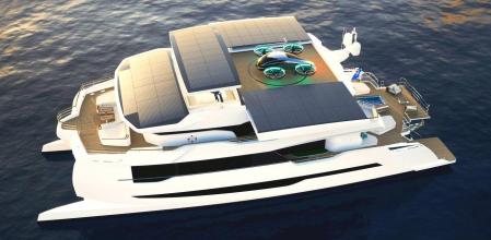 Está equipado con dos motores eléctricos de 340 kW y paquetes de baterías de hasta 800 kWh.