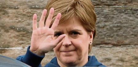 FILE PHOTO: Scotland's First Minister Nicola Sturgeon departs Bute House, following her resignation announcement in Edinburgh, Britain, February 15, 2023. REUTERS/Russell Cheyne/File Photo